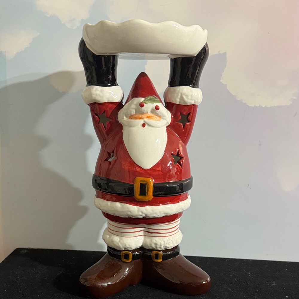 Festive Santa Candle Holder - Red and White 2002 Target Santa candle holder